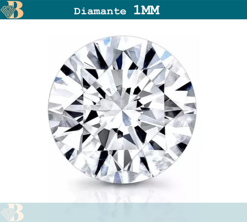 Diamante CVD redondo 1 mm Brilhante cor GH claridade SI