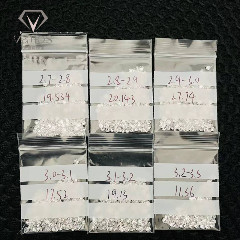 Diamante CVD redondo 1.3 mm Brilhante cor GH claridade SI
